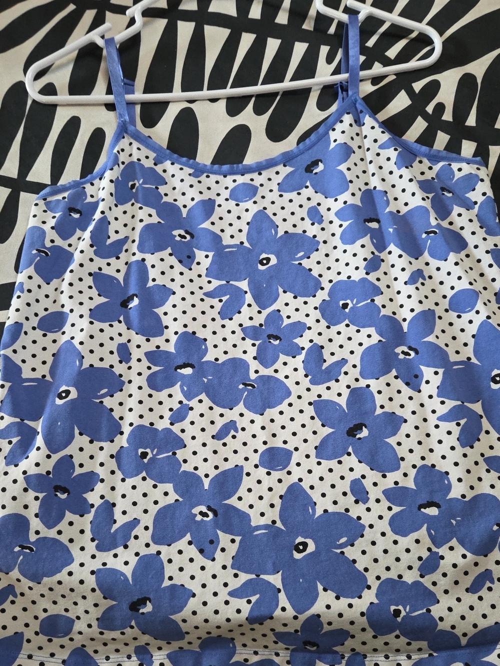 Lane Bryant Blue Floral Polka Dot Cami